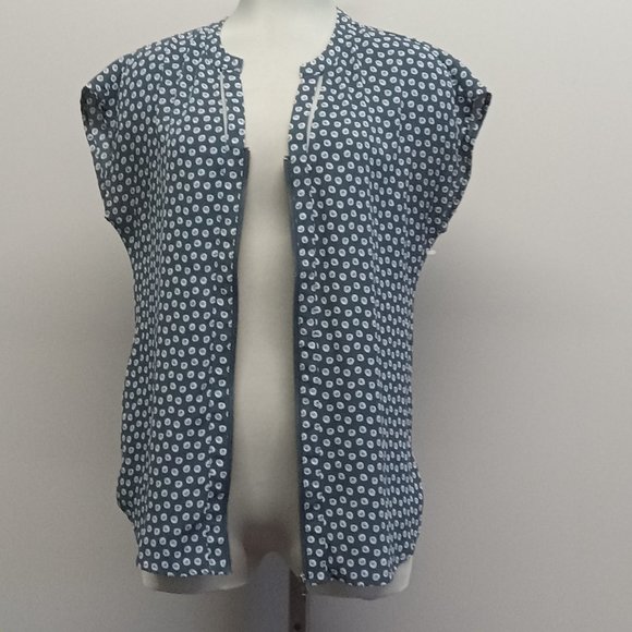 Pleione Anthropologie sleeveless cut out front zip blouse top 90s Y2K size Small - Picture 2 of 5